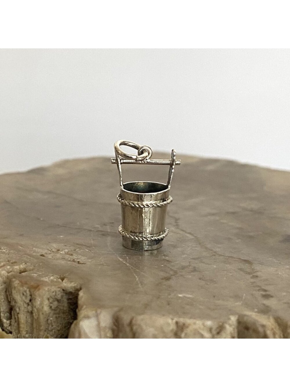 Sterling Silver 925 Vintage Hanging Water Bucket Charm
